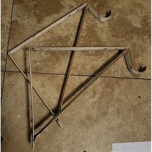 Lot Of 2 Everbilt Shelf Bracket & Rod Support  11in Long, 10in Tall